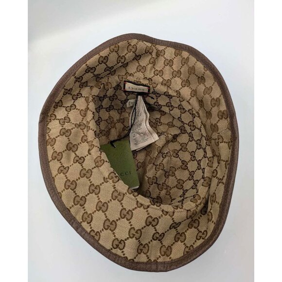 Gucci Monogram Plaid Bob Double Back Reversible Bucket Hat Beige M58cm 700851 - Picture 5 of 11